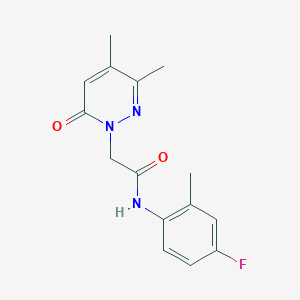 molecular formula C15H16FN3O2 B5486363 2-(3,4-dimethyl-6-oxo-1(6H)-pyridazinyl)-N-(4-fluoro-2-methylphenyl)acetamide 