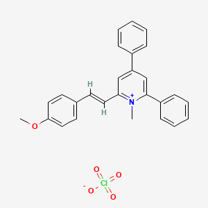 molecular formula C27H24ClNO5 B5486364 2-[2-(4-methoxyphenyl)vinyl]-1-methyl-4,6-diphenylpyridinium perchlorate 