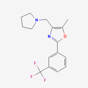 molecular formula C16H17F3N2O B5486371 5-methyl-4-(pyrrolidin-1-ylmethyl)-2-[3-(trifluoromethyl)phenyl]-1,3-oxazole 