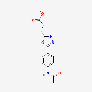 molecular formula C13H13N3O4S B5486394 methyl ({5-[4-(acetylamino)phenyl]-1,3,4-oxadiazol-2-yl}thio)acetate 