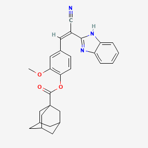 molecular formula C28H27N3O3 B5486400 4-[2-(1H-benzimidazol-2-yl)-2-cyanovinyl]-2-methoxyphenyl 1-adamantanecarboxylate 
