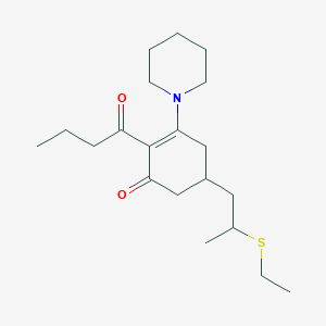 molecular formula C20H33NO2S B5486406 2-butyryl-5-[2-(ethylthio)propyl]-3-(1-piperidinyl)-2-cyclohexen-1-one 