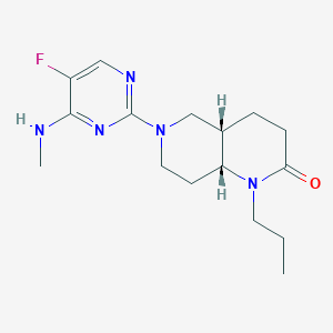 molecular formula C16H24FN5O B5486414 (4aS*,8aR*)-6-[5-fluoro-4-(methylamino)pyrimidin-2-yl]-1-propyloctahydro-1,6-naphthyridin-2(1H)-one 