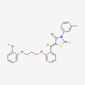 molecular formula C27H25NO4S2 B5486427 5-{2-[3-(2-methoxyphenoxy)propoxy]benzylidene}-3-(3-methylphenyl)-2-thioxo-1,3-thiazolidin-4-one 