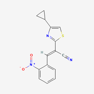 molecular formula C15H11N3O2S B5486453 2-(4-cyclopropyl-1,3-thiazol-2-yl)-3-(2-nitrophenyl)acrylonitrile 