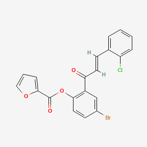 molecular formula C20H12BrClO4 B5486466 4-bromo-2-[3-(2-chlorophenyl)acryloyl]phenyl 2-furoate 