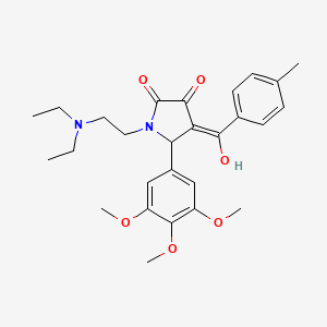 molecular formula C27H34N2O6 B5486498 1-[2-(diethylamino)ethyl]-3-hydroxy-4-(4-methylbenzoyl)-5-(3,4,5-trimethoxyphenyl)-1,5-dihydro-2H-pyrrol-2-one 