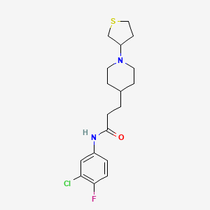 molecular formula C18H24ClFN2OS B5486499 N-(3-chloro-4-fluorophenyl)-3-[1-(tetrahydro-3-thienyl)-4-piperidinyl]propanamide 