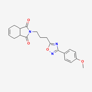 molecular formula C20H21N3O4 B5486519 2-{3-[3-(4-methoxyphenyl)-1,2,4-oxadiazol-5-yl]propyl}-3a,4,7,7a-tetrahydro-1H-isoindole-1,3(2H)-dione 