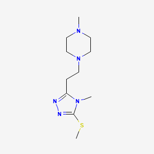 molecular formula C11H21N5S B5486520 1-methyl-4-{2-[4-methyl-5-(methylthio)-4H-1,2,4-triazol-3-yl]ethyl}piperazine 