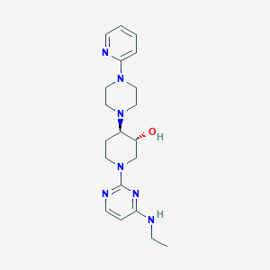 molecular formula C20H29N7O B5486526 (3R*,4R*)-1-[4-(ethylamino)-2-pyrimidinyl]-4-[4-(2-pyridinyl)-1-piperazinyl]-3-piperidinol 
