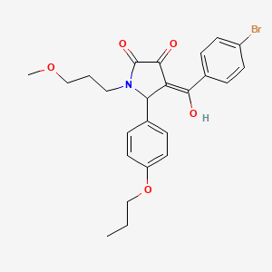 molecular formula C24H26BrNO5 B5486535 4-(4-bromobenzoyl)-3-hydroxy-1-(3-methoxypropyl)-5-(4-propoxyphenyl)-1,5-dihydro-2H-pyrrol-2-one 
