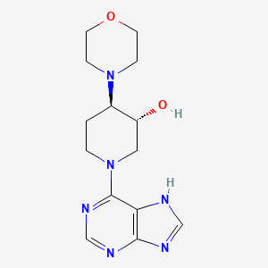 (3R*,4R*)-4-(4-morpholinyl)-1-(9H-purin-6-yl)-3-piperidinol