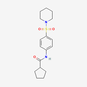 molecular formula C17H24N2O3S B5486573 N-[4-(1-piperidinylsulfonyl)phenyl]cyclopentanecarboxamide 