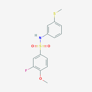 molecular formula C14H14FNO3S2 B5486593 3-fluoro-4-methoxy-N-[3-(methylthio)phenyl]benzenesulfonamide 
