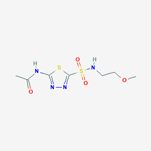 molecular formula C7H12N4O4S2 B5486599 N-(5-{[(2-methoxyethyl)amino]sulfonyl}-1,3,4-thiadiazol-2-yl)acetamide 