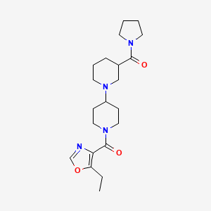 molecular formula C21H32N4O3 B5486610 1'-[(5-ethyl-1,3-oxazol-4-yl)carbonyl]-3-(pyrrolidin-1-ylcarbonyl)-1,4'-bipiperidine 
