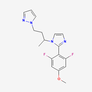 molecular formula C17H18F2N4O B5486614 1-{3-[2-(2,6-difluoro-4-methoxyphenyl)-1H-imidazol-1-yl]butyl}-1H-pyrazole 