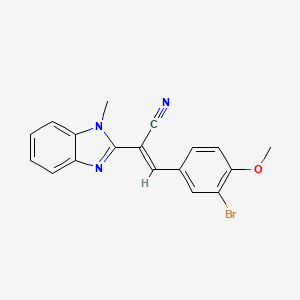 molecular formula C18H14BrN3O B5486618 3-(3-bromo-4-methoxyphenyl)-2-(1-methyl-1H-benzimidazol-2-yl)acrylonitrile 
