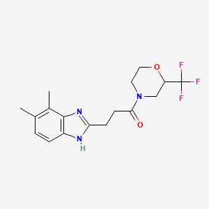 molecular formula C17H20F3N3O2 B5486626 4,5-dimethyl-2-{3-oxo-3-[2-(trifluoromethyl)morpholin-4-yl]propyl}-1H-benzimidazole 
