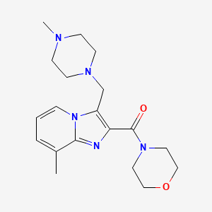 molecular formula C19H27N5O2 B5486628 8-methyl-3-[(4-methylpiperazin-1-yl)methyl]-2-(morpholin-4-ylcarbonyl)imidazo[1,2-a]pyridine 