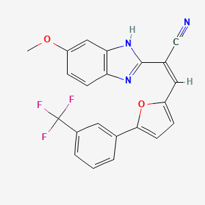 molecular formula C22H14F3N3O2 B5486636 2-(5-methoxy-1H-benzimidazol-2-yl)-3-{5-[3-(trifluoromethyl)phenyl]-2-furyl}acrylonitrile 