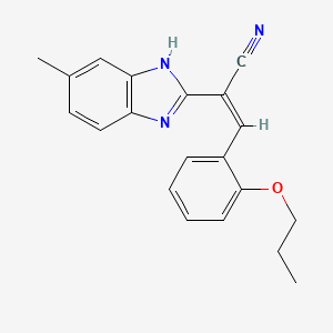 molecular formula C20H19N3O B5486637 2-(6-methyl-1H-benzimidazol-2-yl)-3-(2-propoxyphenyl)acrylonitrile 
