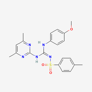 molecular formula C21H23N5O3S B5486643 (Z)-N'-(4,6-DIMETHYLPYRIMIDIN-2-YL)-N-(4-METHOXYPHENYL)-N''-(4-METHYLBENZENESULFONYL)GUANIDINE 