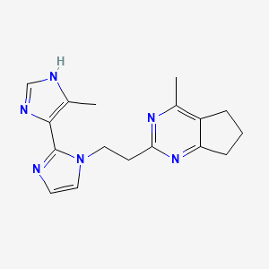 molecular formula C17H20N6 B5486659 5'-methyl-1-[2-(4-methyl-6,7-dihydro-5H-cyclopenta[d]pyrimidin-2-yl)ethyl]-1H,3'H-2,4'-biimidazole 