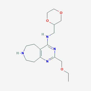 molecular formula C16H26N4O3 B5486670 N-(1,4-dioxan-2-ylmethyl)-2-(ethoxymethyl)-6,7,8,9-tetrahydro-5H-pyrimido[4,5-d]azepin-4-amine dihydrochloride 
