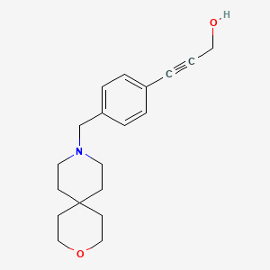 molecular formula C19H25NO2 B5486694 3-[4-(3-oxa-9-azaspiro[5.5]undec-9-ylmethyl)phenyl]prop-2-yn-1-ol 