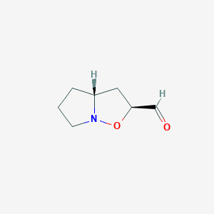 molecular formula C7H11NO2 B054867 (2S,3Ar)-2,3,3a,4,5,6-hexahydropyrrolo[1,2-b][1,2]oxazole-2-carbaldehyde CAS No. 120529-80-8