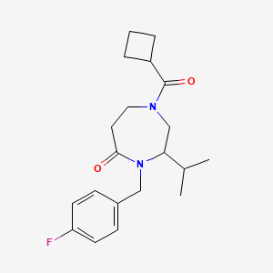 molecular formula C20H27FN2O2 B5486700 1-(cyclobutylcarbonyl)-4-(4-fluorobenzyl)-3-isopropyl-1,4-diazepan-5-one 