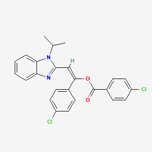 molecular formula C25H20Cl2N2O2 B5486703 1-(4-chlorophenyl)-2-(1-isopropyl-1H-benzimidazol-2-yl)vinyl 4-chlorobenzoate 
