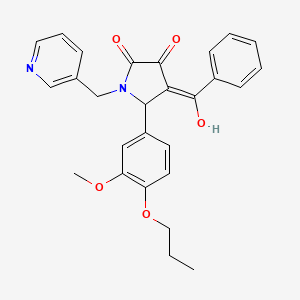 molecular formula C27H26N2O5 B5486718 4-benzoyl-3-hydroxy-5-(3-methoxy-4-propoxyphenyl)-1-(3-pyridinylmethyl)-1,5-dihydro-2H-pyrrol-2-one 