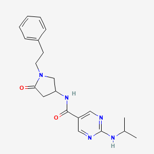 2-(isopropylamino)-N-[5-oxo-1-(2-phenylethyl)pyrrolidin-3-yl]pyrimidine-5-carboxamide