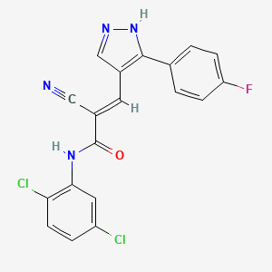 2-cyano-N-(2,5-dichlorophenyl)-3-[3-(4-fluorophenyl)-1H-pyrazol-4-yl]acrylamide