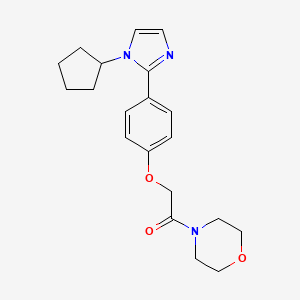 molecular formula C20H25N3O3 B5486749 4-{[4-(1-cyclopentyl-1H-imidazol-2-yl)phenoxy]acetyl}morpholine 