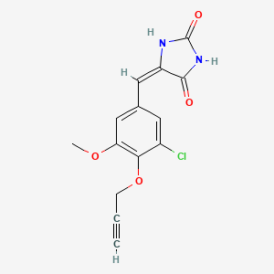 molecular formula C14H11ClN2O4 B5486758 5-[3-chloro-5-methoxy-4-(2-propyn-1-yloxy)benzylidene]-2,4-imidazolidinedione 