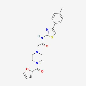 molecular formula C21H22N4O3S B5486768 2-[4-(2-furoyl)-1-piperazinyl]-N-[4-(4-methylphenyl)-1,3-thiazol-2-yl]acetamide 