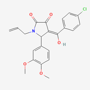 molecular formula C22H20ClNO5 B5486801 1-allyl-4-(4-chlorobenzoyl)-5-(3,4-dimethoxyphenyl)-3-hydroxy-1,5-dihydro-2H-pyrrol-2-one 