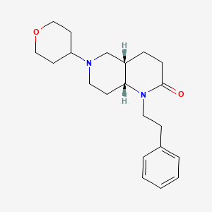 molecular formula C21H30N2O2 B5486823 (4aS*,8aR*)-1-(2-phenylethyl)-6-(tetrahydro-2H-pyran-4-yl)octahydro-1,6-naphthyridin-2(1H)-one 