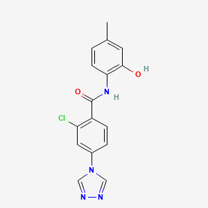 molecular formula C16H13ClN4O2 B5486829 2-chloro-N-(2-hydroxy-4-methylphenyl)-4-(4H-1,2,4-triazol-4-yl)benzamide 
