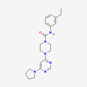 molecular formula C21H28N6O B5486860 N-(3-ethylphenyl)-4-[6-(1-pyrrolidinyl)-4-pyrimidinyl]-1-piperazinecarboxamide 