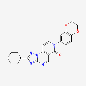 molecular formula C22H21N5O3 B5486864 2-cyclohexyl-7-(2,3-dihydro-1,4-benzodioxin-6-yl)pyrido[3,4-e][1,2,4]triazolo[1,5-a]pyrimidin-6(7H)-one 