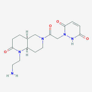 molecular formula C16H23N5O4 B5486870 1-{2-[rel-(4aS,8aR)-1-(2-aminoethyl)-2-oxooctahydro-1,6-naphthyridin-6(2H)-yl]-2-oxoethyl}-1,2-dihydro-3,6-pyridazinedione hydrochloride 