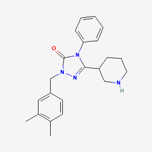 molecular formula C22H26N4O B5486878 2-(3,4-dimethylbenzyl)-4-phenyl-5-(3-piperidinyl)-2,4-dihydro-3H-1,2,4-triazol-3-one hydrochloride 