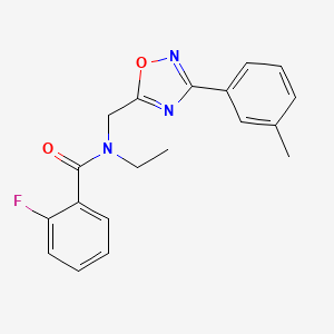 N-ethyl-2-fluoro-N-{[3-(3-methylphenyl)-1,2,4-oxadiazol-5-yl]methyl}benzamide