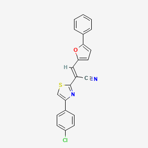molecular formula C22H13ClN2OS B5486915 2-[4-(4-chlorophenyl)-1,3-thiazol-2-yl]-3-(5-phenyl-2-furyl)acrylonitrile 