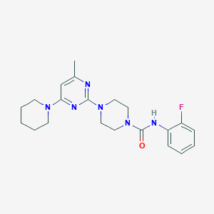 molecular formula C21H27FN6O B5486926 N-(2-fluorophenyl)-4-[4-methyl-6-(1-piperidinyl)-2-pyrimidinyl]-1-piperazinecarboxamide 